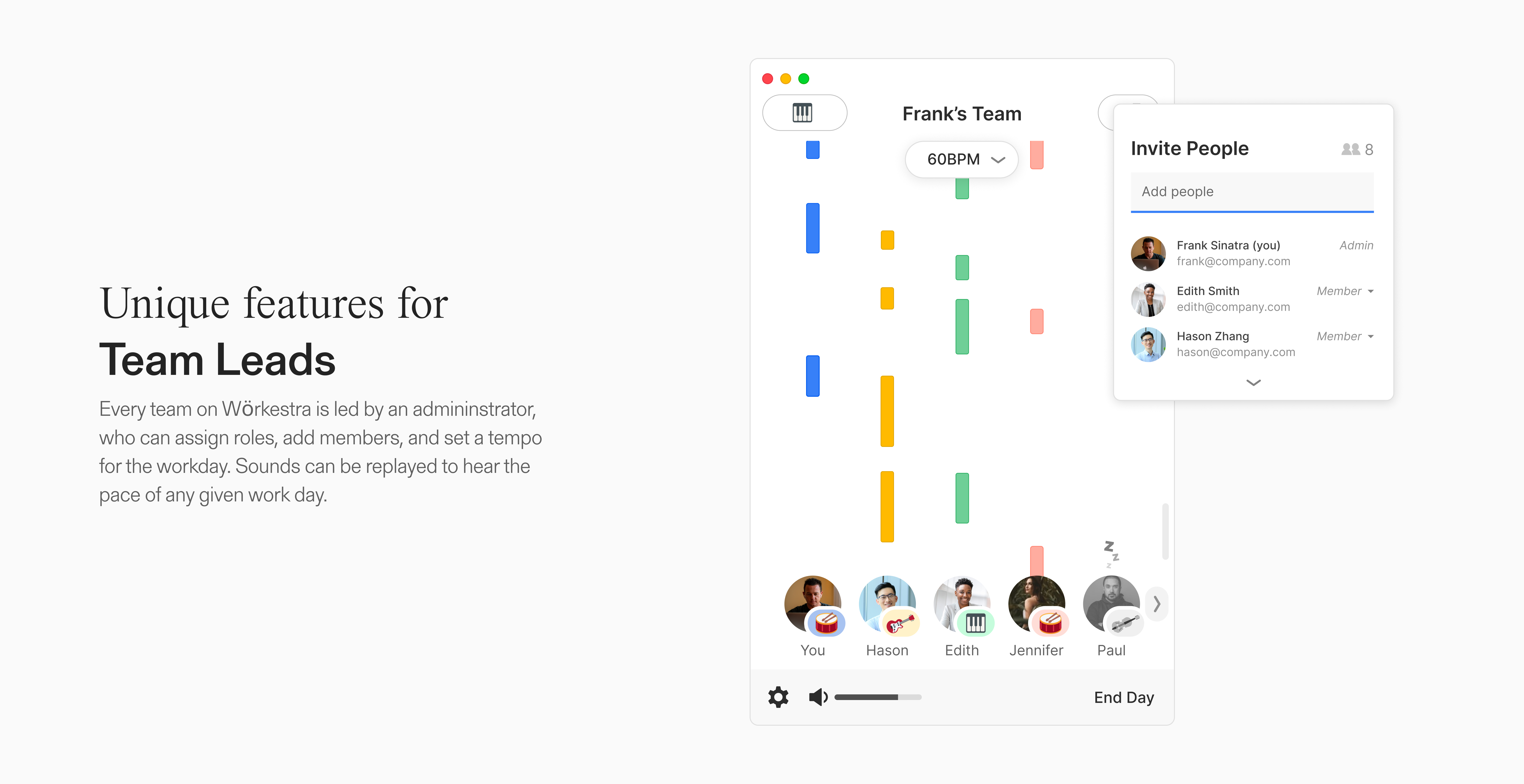 How leads can make use of Workestra to track productivity.